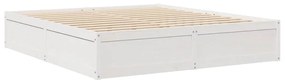 Cama com estante sem colchão 180x200 cm pinho maciço branco