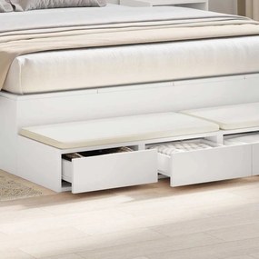 Gavetas de Cama Brancas vidaXL 135x36,5x16,5 cm em Madeira de Engenhar