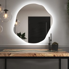 Espelho LED orgânico com iluminação A35 80×81