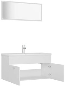 Conjunto de móveis de casa de banho derivados de madeira branco