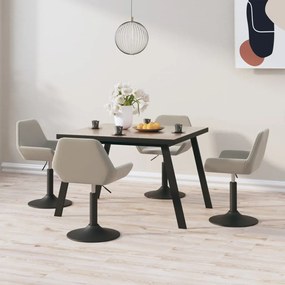 vidaXL Cadeiras de jantar giratórias 4 pcs veludo cinzento-claro