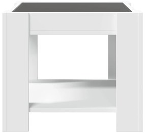 Mesa de centro c/ LEDs 53x53x45 cm derivados de madeira branco