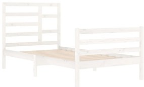 Estrutura de cama 100x200 cm madeira maciça branco