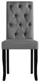 Cadeiras de jantar 6 pcs tecido cinzento-escuro