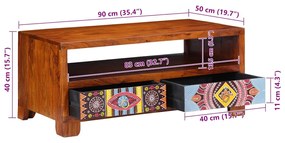 Mesa de centro 90x50x40 cm madeira de acácia maciça