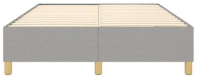 Estrutura de cama sem colchão 140x190 cm tecido cinzento-claro