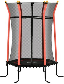 HOMCOM Trampolim para Crianças com Rede de Segurança e Estrutura de Aço para Interiores e Exteriores Carga 50kg Ø163,5x190 cm Vermelho