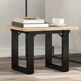 Mesa de centro estrutura em O 50x50x35 cm pinho e aço