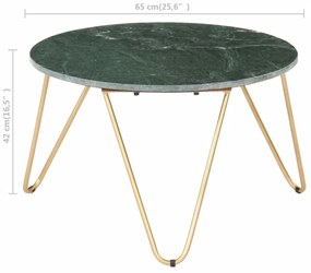 Mesa centro 65x65x42cm pedra genuína textura mármore verde