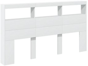 Armário de cabeceira com luzes LED 180x17x102 cm branco