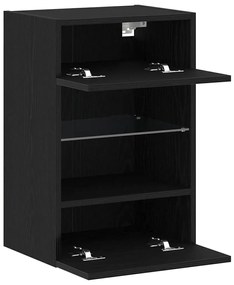 Cabinet de TV LED vidaXL 2 pcs Carvalho Preto 40x30x60,5cm cm Madeira