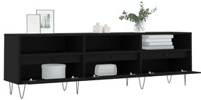 Móvel de TV 150x30x44,5 cm derivados de madeira preto