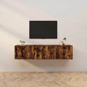 vidaXL Móveis de TV de parede 3 pcs 57x34,5x40 cm carvalho fumado