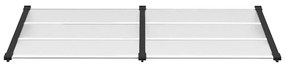 Toldo para porta 199x90 cm policarbonato preto/transparente
