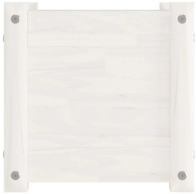 Vaso/floreira de jardim 31x31x31 cm pinho maciço branco