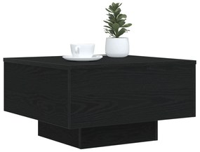 Mesa de Centro vidaXL com Luzes LED Carvalho Preto 55x55x31 cm