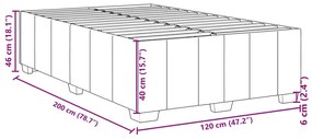 Estrutura de cama sem colchão 120x200 cm tecido castanho-escuro