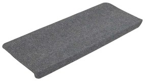 Tapetes de escada adesivos 30 pcs 65x24,5x3,5 cm cinzento