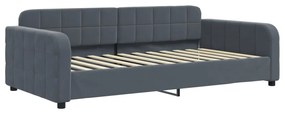 Sofá-cama c/ gavetão e gavetas 90x200 cm veludo cinzento-escuro