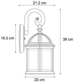 Candeeiro de Parede Exterior Clássico Ouro Antigo IP44 - Glasgow Clássico / Antigo