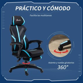 Vinsetto Cadeira de Gaming com Apoio para os Pés Retrátil Cadeira de E