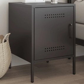 vidaXL Mesa de cabeceira 36x39x50,5 cm aço preto