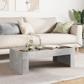 Mesa de centro luzes LED Infinity 90x50x30 cm cinzento cimento