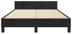 Estrutura de cama sem colchão 120x200 cm veludo preto