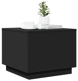 Mesa de centro com luzes LED 50x50x40 cm preto