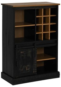 Adega HALDEN com Suporte para Vinhos e Porta Deslizante Pinho