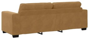 Conjunto de Sofá 2 Peças com Almofadas Veludo Marrom