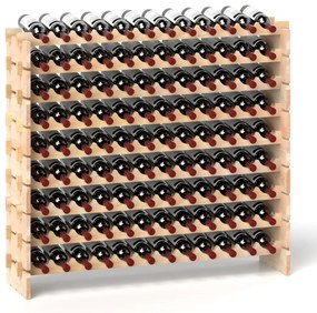 Garrafeira modular empilhável para 108 garrafas de vinho de 9 níveis para adega de cozinha Wine Bar Natural