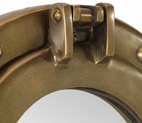Espelho de parede estilo escotilha Ø38 cm alumínio e vidro