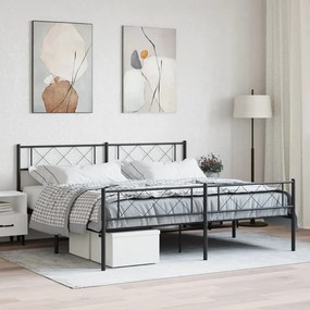 vidaXL Estrutura de cama sem colchão com pés 180x200 cm preto