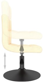 Cadeiras de jantar giratórias 2 pcs veludo cor creme