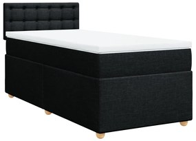 Cama com molas/colchão 90x190 cm tecido preto