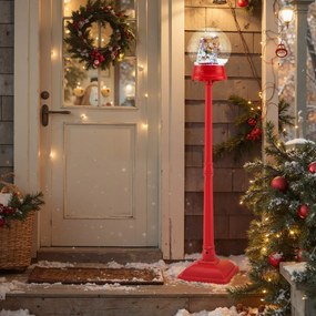 Lâmpada musical natal de 150 cm com globo de neve em suporte com 8 tons Vermelho