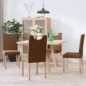 vidaXL Cadeiras de jantar 4 pcs tecido castanho