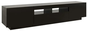 Móvel de TV Giancarlo com Luzes LED de 180cm - Preto - Design Moderno