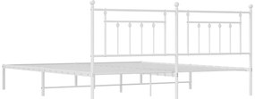 Estrutura de cama com cabeceira 200x200 cm metal branco