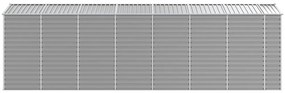 Abrigo de jardim 191x640x198 cm aço galvanizado cinzento-claro