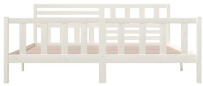 Estrutura de cama 200x200 cm madeira maciça branco