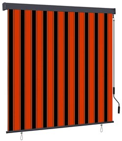 vidaXL Cortina Rolô Exterior laranja e branco 180 x 250 cm tecido
