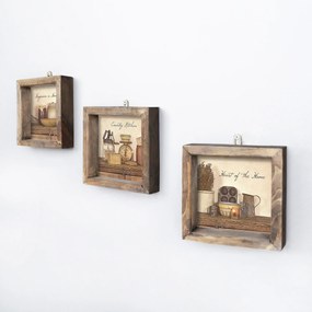 Quadro Decorativo em MDF com Moldura UKZM004 – Multicolor – 15 x 15 cm