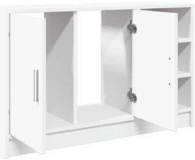 Armário de lavatório 90x29x55 cm derivados de madeira branco