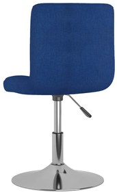 Cadeiras de jantar giratórias 2 pcs tecido azul