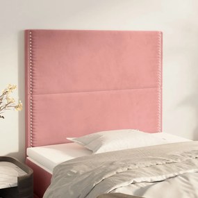 Cabeceira de cama 2 pcs veludo 100x5x78/88 cm rosa