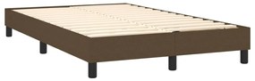 Cama com molas/colchão 120x200 cm tecido castanho-escuro