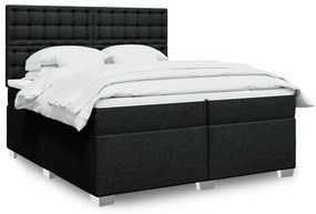 vidaXL Cama com molas/colchão 200x200 cm tecido preto