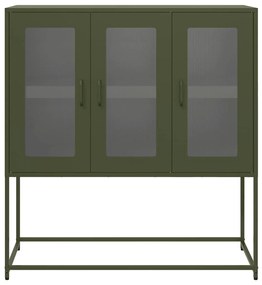 Aparador 100,5x39x107 cm aço laminado a frio verde-azeitona